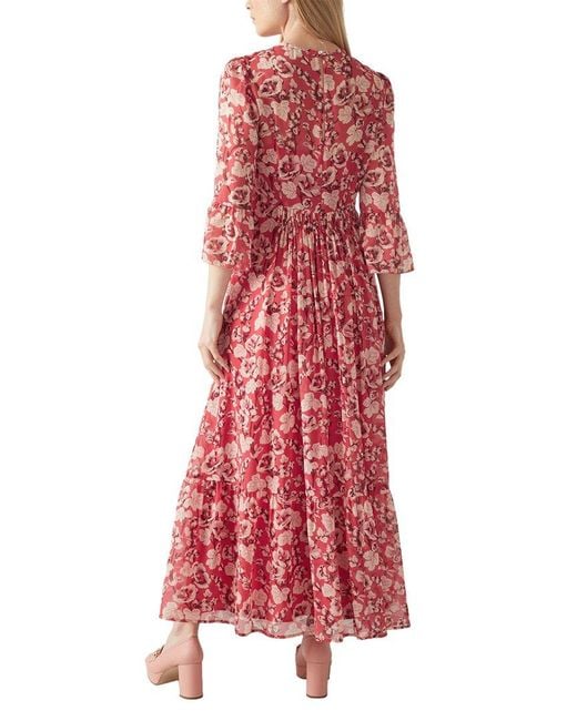 L.K.Bennett Red Lourdes Silk-blend Dress
