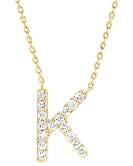 Sabrina Designs Metallic 14K 0.26 Ct. Tw. Diamond K Initial Pendant