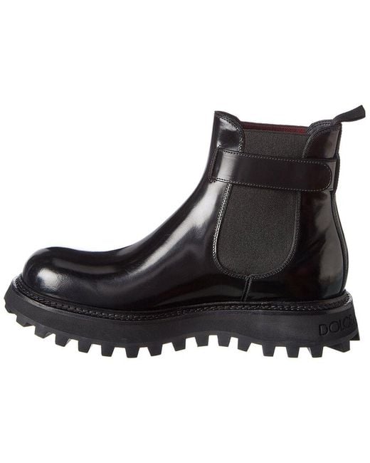 Dolce & Gabbana Black Bernini Leather Boot for men
