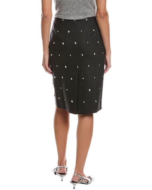 A.L.C. Black Opal Wool & Cashmere-Blend Pencil Skirt