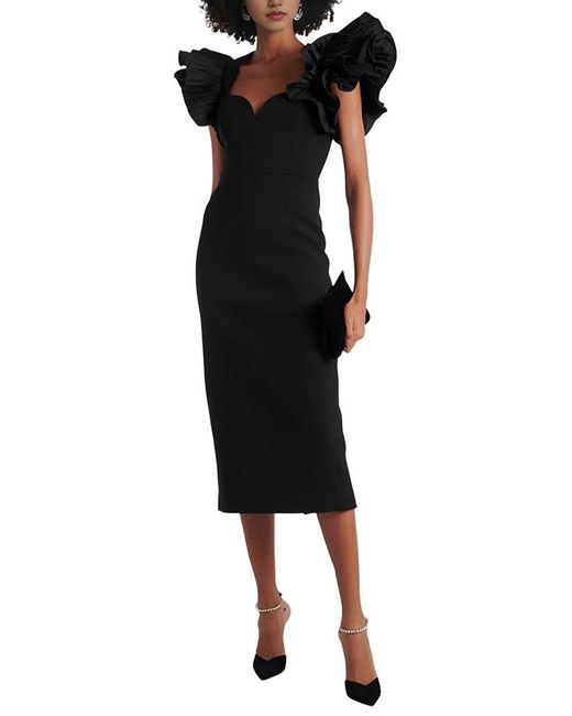 Adele Berto Women's Black Midi Dress - www.disolcolor.com