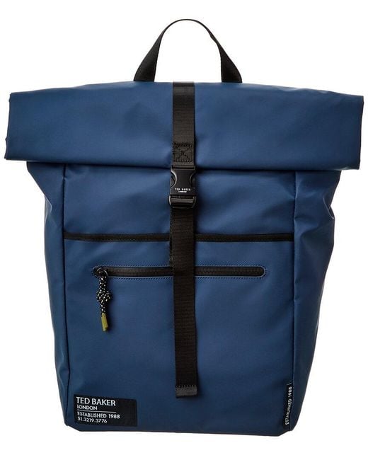 Ted Baker Blue Clime Rubberized Backpack for men