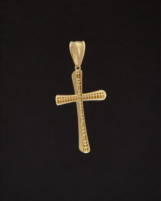 Italian Gold Black 14k Cross Pendant