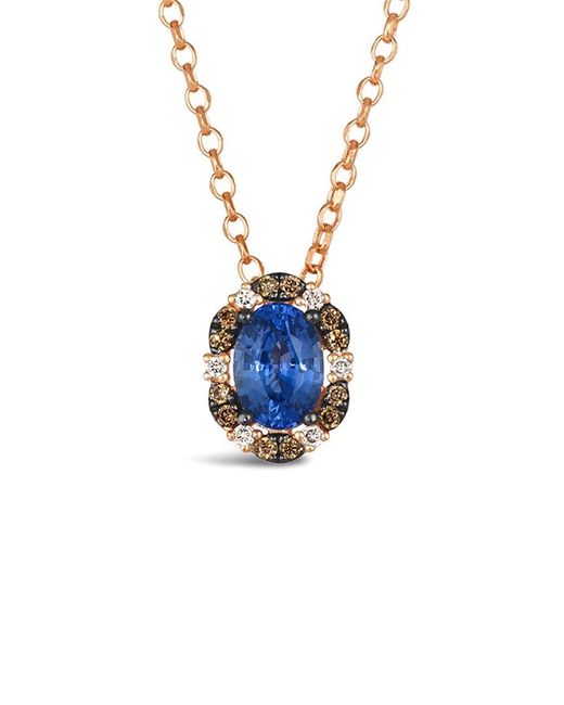 Le Vian Blue Precious 14K Rose 0.84 Ct. Tw. Diamond & Sapphire Pendant