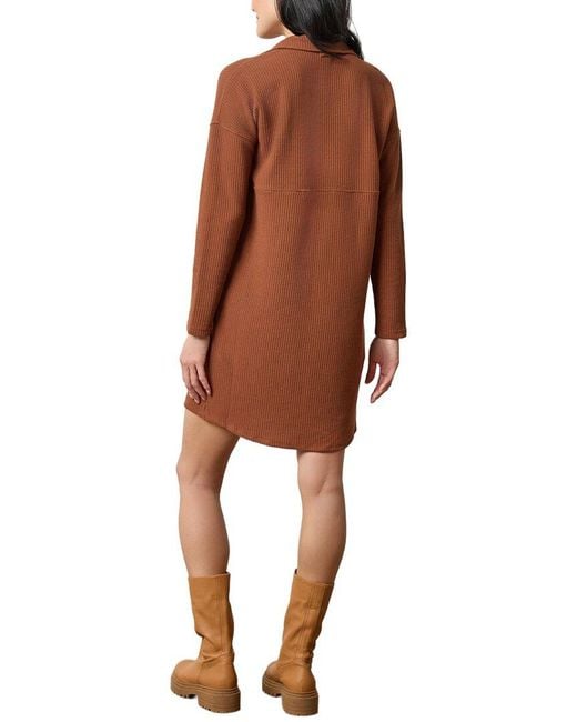 Lilla P Brown Split Neck Collared Dress