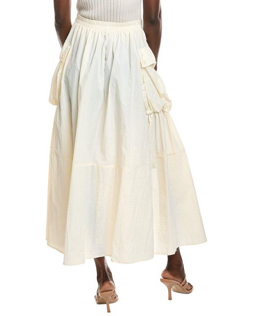 Gracia Natural Long Parachute Cargo Skirt