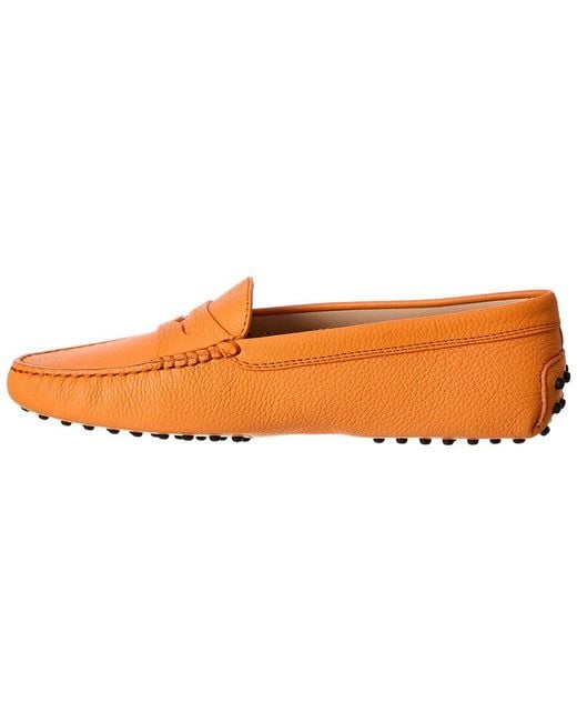 Tod's Orange Gommino Leather Loafer