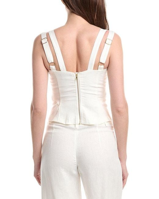 Bardot White Serafina Linen Corset Top