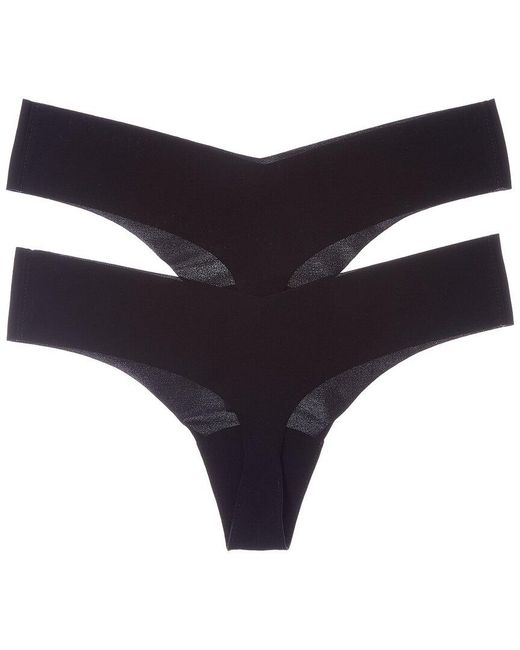 Commando Black 2Pk Applique Thong