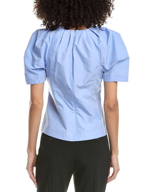 3.1 Phillip Lim Blue Bloom Sleeve Scoop Neck Top