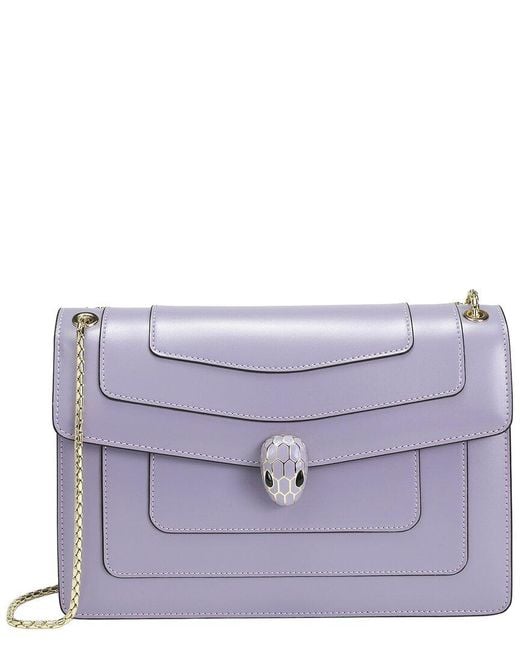 Tiffany & Fred Paris Purple Smooth Leather Foldover Crossbody