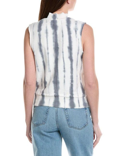 XCVI Blue Isolde Mock Neck Tank