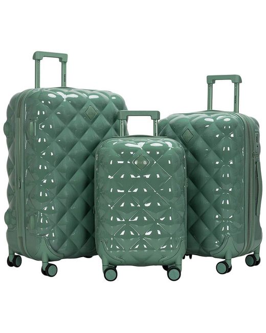 Kensie Green Chic 3Pc Expandable Luggage Set