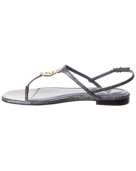 Fendi White Ffold Snakeskin Sandal
