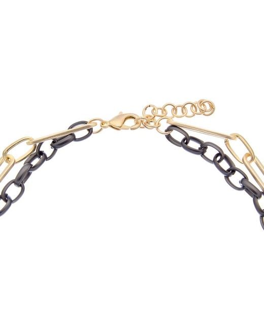 Juvell Metallic 18k Plated Double Row Link Necklace