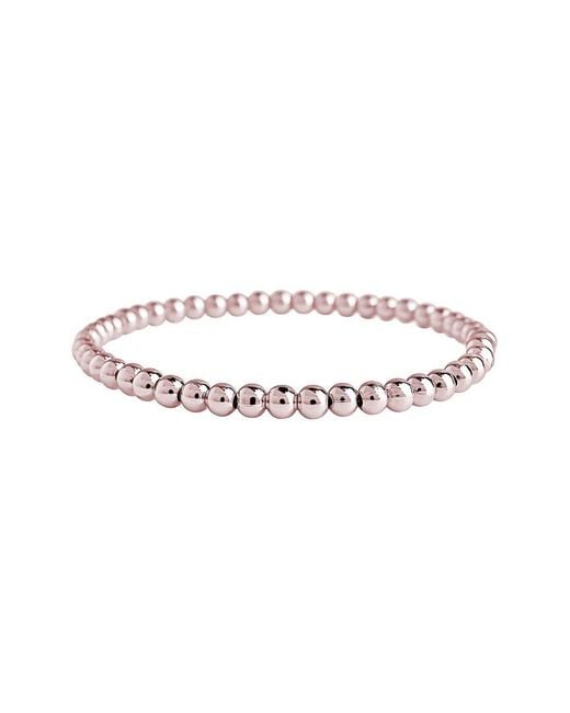 Sterling Forever White Beaded Stretch Bracelet