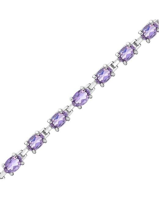 Gemstones White 7.74 Ct. Tw. Amethyst Tennis Bracelet