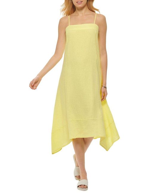 DKNY Yellow Linen Cami Dress