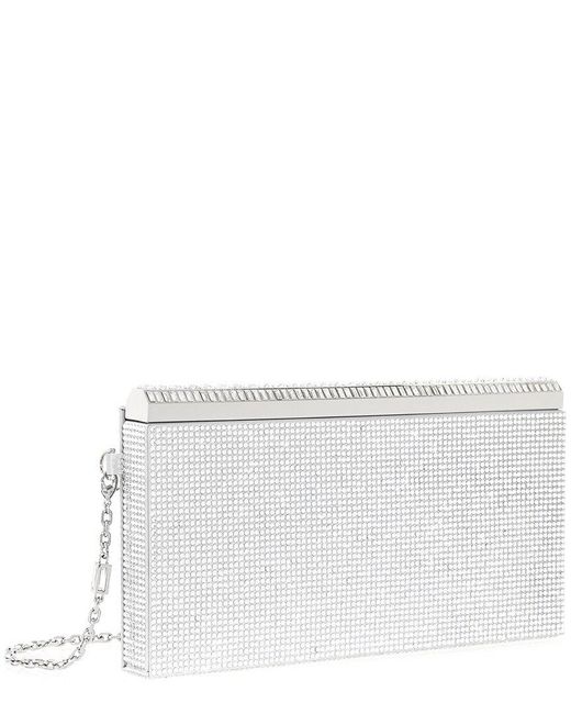 Judith Leiber White Grace Fullbead Clutch