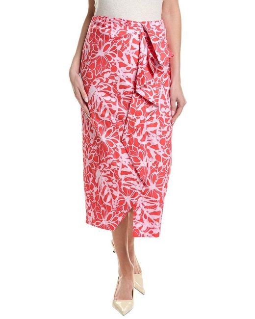 tyler boe Red Josphine Wrap Skirt