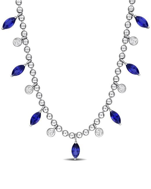 Rina Limor Blue 5.80 Ct. Tw. Lab-Grown Sapphire Necklace
