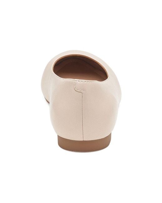Johnston & Murphy White Delanie Leather Ballet Flat