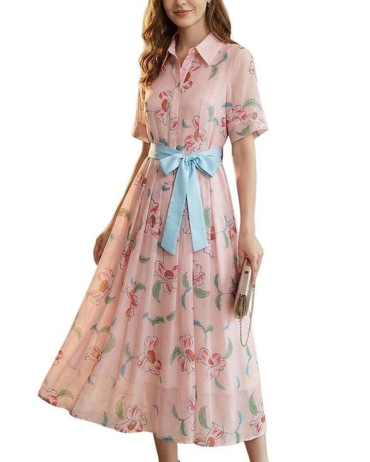 BRC By BURRYCO Pink Short Sleeve Shirt Dress