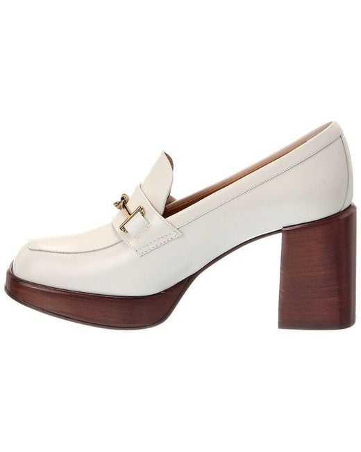Tod's White Leather Loafer
