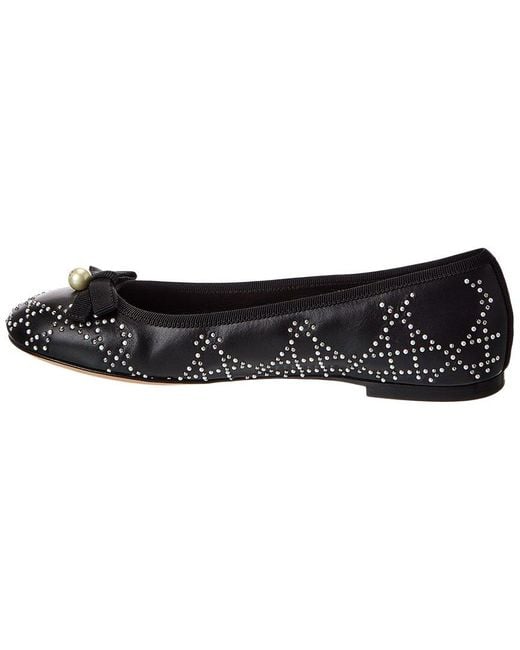 Dior Black Leather Ballerina Flat