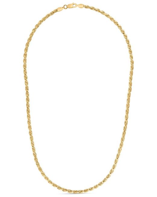 Italian Silver Metallic 14k Over Rope Chain Necklace for men