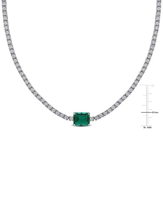 Rina Limor Metallic 15.91 Ct. Tw. Lab-Grown Emerald & Sapphire Necklace