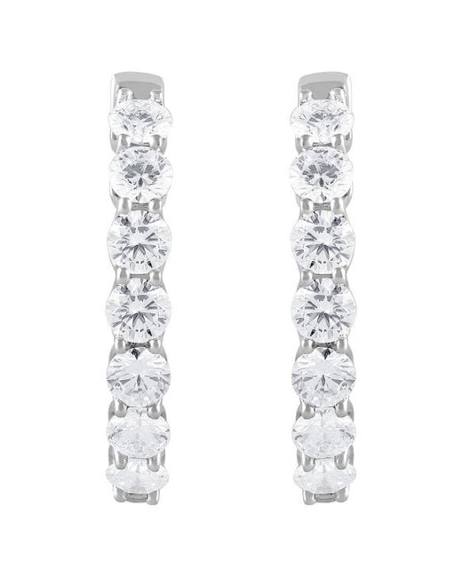 Lab Grown Diamonds White 14K 8.00 Ct. Tw. Lab-Grown Diamond Hoop Earring