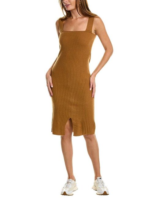 Magaschoni Brown Ribbed Cashmere Tank Dress