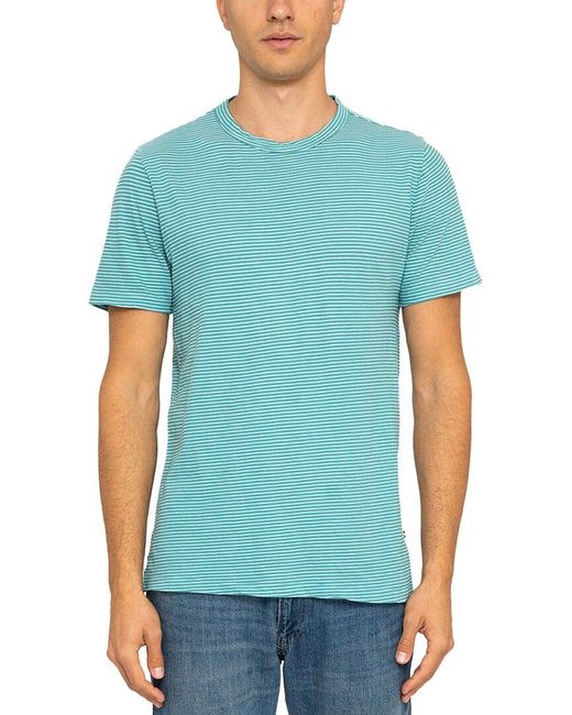 Sol Angeles Blue Stripe Slit Crew T-shirt for men