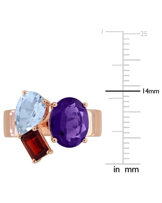 Rina Limor Blue 4.70 Ct. Tw. African Amethyst & Topaz. & Garnet Ring