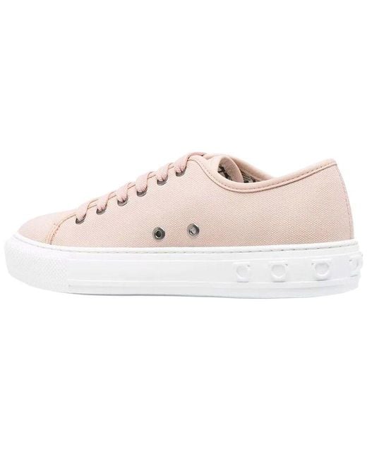 Ferragamo Pink Logo-Low-Top Leather Sneaker