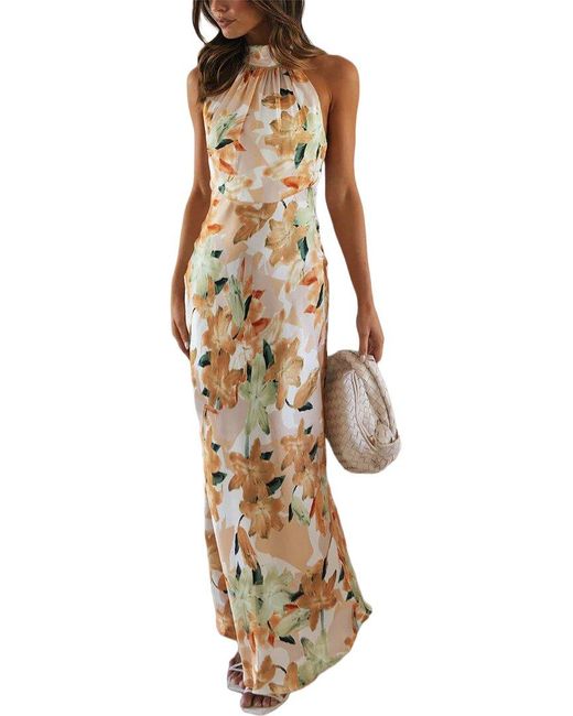 LEON GORI Metallic Maxi Dress