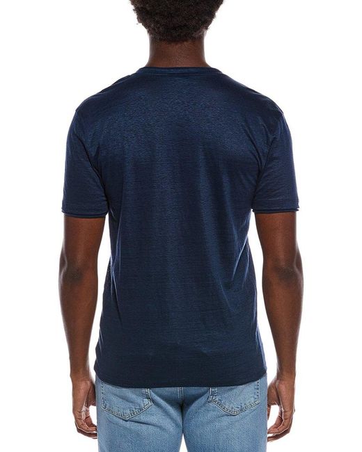 John Varvatos Blue Wooster Slim Fit Linen Shirt for men