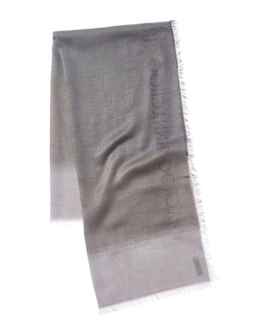 Jimmy Choo Gray Cotton-Blend Scarf