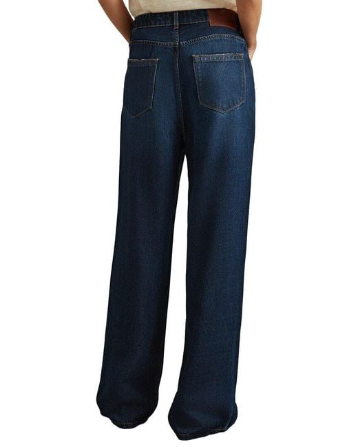 Reiss Blue Lyle Wide Leg Jean