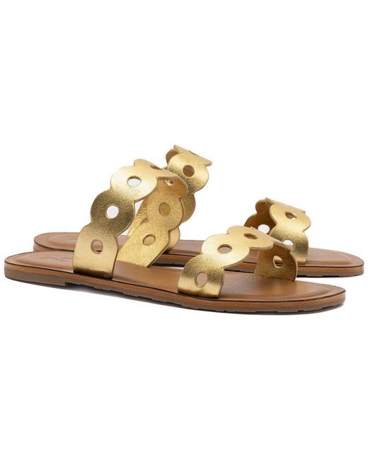 Larroude Metallic Larroudé Florence Leather Mule
