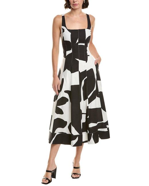 MILLY White Grand Foliage Dress