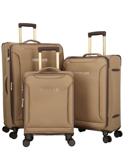 Roberto Cavalli Brown Duomo Collection 3Pc Expandable Luggage Set