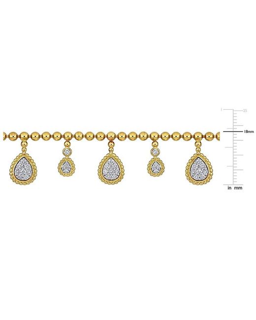 Rina Limor Metallic 1.19 ct Diamond Station Necklace