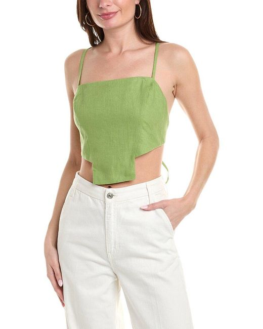 Hevron Green Celeste Linen Tank