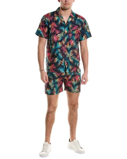 Trunks Surf & Swim Blue Waikiki Shirt & Sano Swim Short Set for men