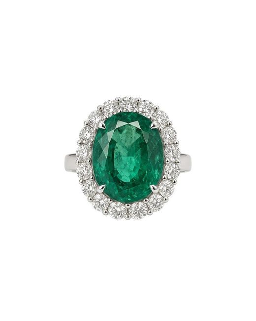Jewels by Viomo Green 18K 5.08 Ct. Tw. Diamond & Emerald Ring
