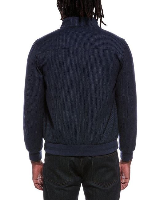 Canali Blue Reversible Wool-Blend Bomber Jacket for men