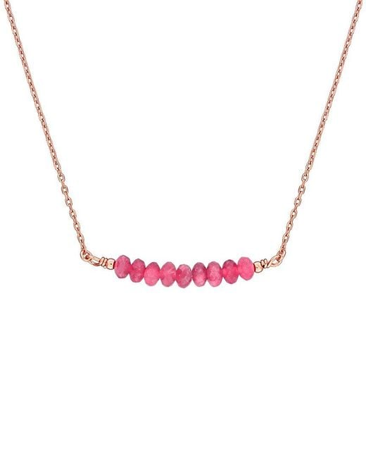 Rina Limor White 0.72 Ct. Tw. Tourmaline Bead Bar Necklace