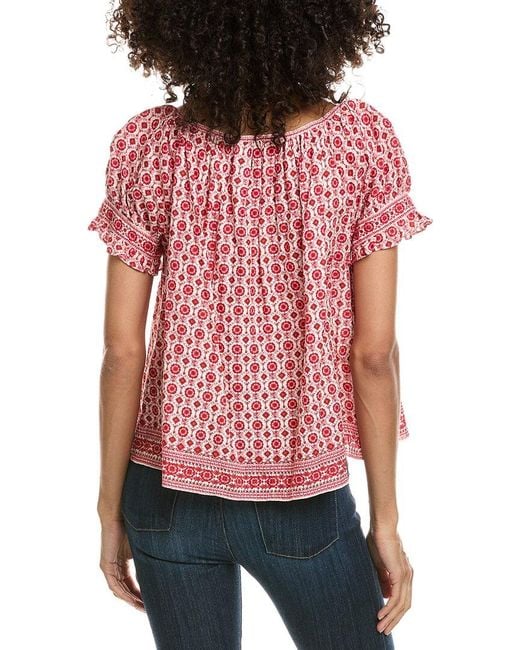 Max Studio Red Puff Sleeve Blouse